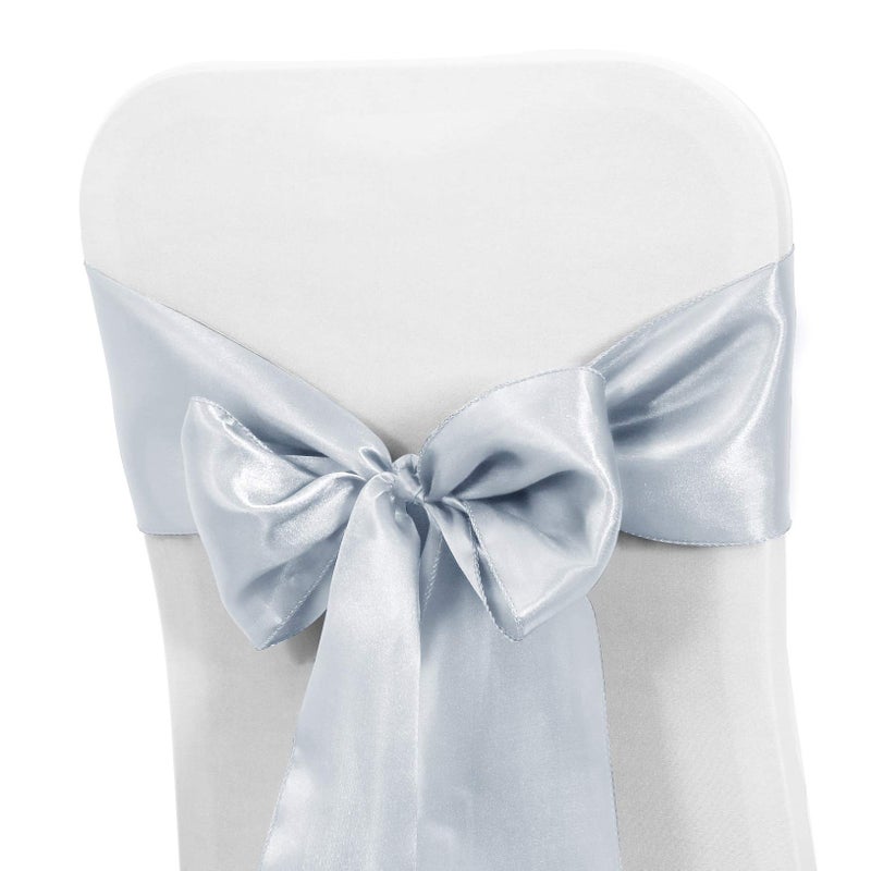 Obstal 50 PCS Satin Chair Sashes Bows for Wedding Reception- Universal Chair Cover Back Tie Supplies for Banquet, Party, Hotel Event Decorations - Image 2